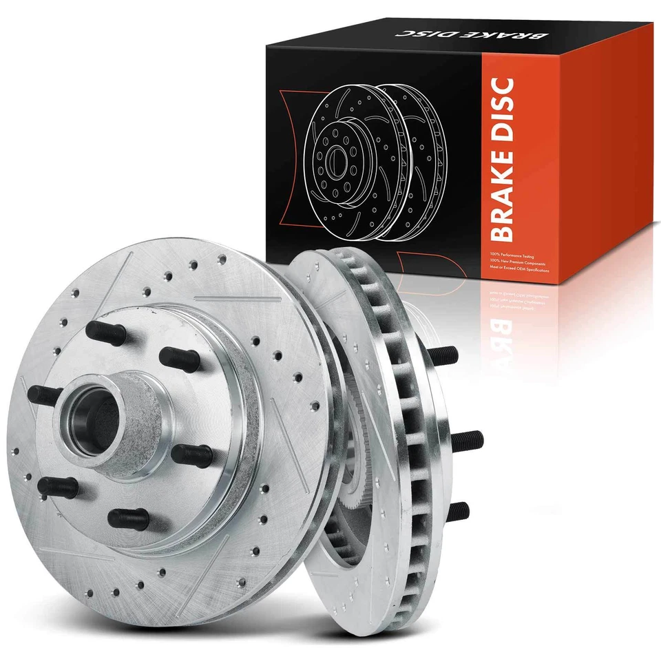 Передние перфорированные тормозные диски для Chevy Express 2500 GMC C2500 Express 2500 6 зажимов - Изображение 1 из 4