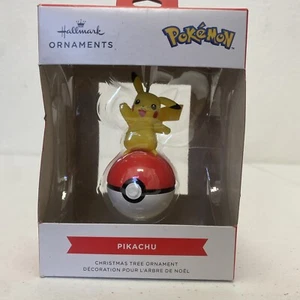 2023 Hallmark Christmas tree ornament Pokemon Yellow Pikachu Red Ball New - Picture 1 of 4