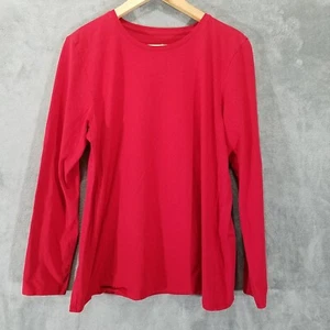 PureJill Shirt Damen Große L Rot Rundhals Stretch Langarm Freizeit - Bild 1 von 9