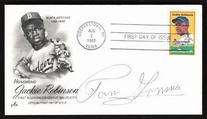 Tom Big Tom Gorman Signed 1982 FDC Jackie Robinson Stamp First Day Cover Auto - Picture 1 of 2