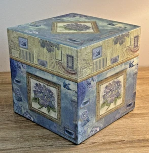 Bobs Boxes (Gift Box ) 7x7x7 Hydrangea's 2003 Artist Shabeth K Browd* (By LANG) - Picture 1 of 10