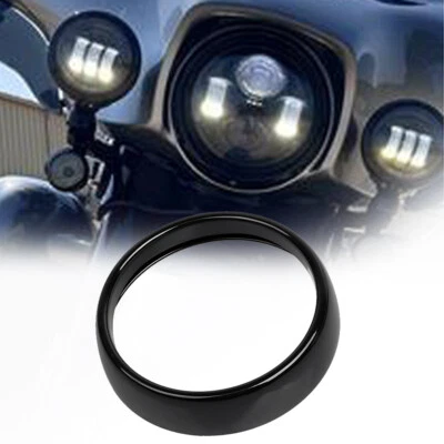 Black 7" Headlight Lamp Trim Ring For Harley Touring Street Glide FLHX 2014-2023 - Image 1 of 4