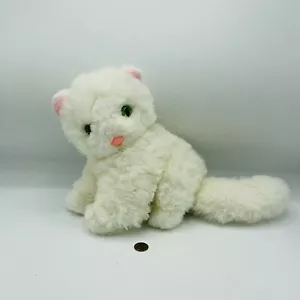 Scarborough Collection White Kitty Cat Stuffed Plush Green Eyes JC Penney - Picture 1 of 10