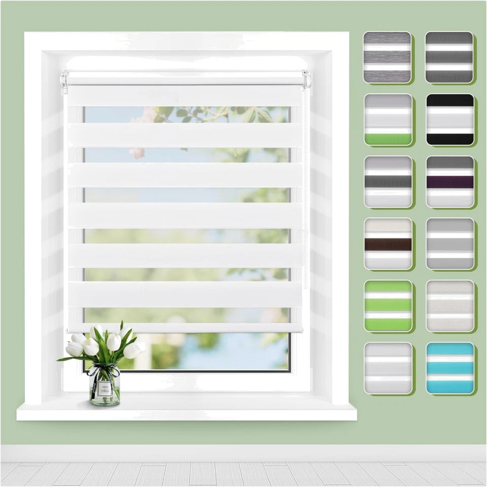 Doppelrollo Klemmfix ohne Bohren Fensterrollo Verdunkelnd Lichtdurchlässig B4... - Bild 1 von 1