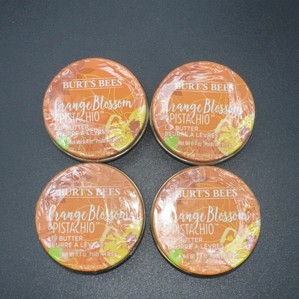 (4) Mantequilla labial de azahar y pistacho Burt's Bees sellada 0,4 oz cada una Foto 1 de 1