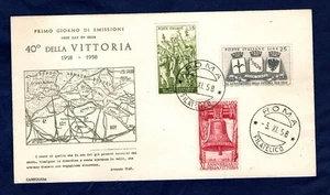 ITALIA 1958 40° DELLA VITORIA SU BUSTA PRIMO GIORNO - Picture 1 of 1