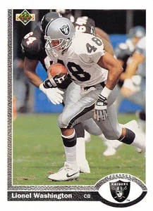 Lionel Washington 1991 Upper Deck 560 Los Angeles Raiders Football Card - Bild 1 von 2