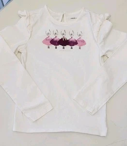 Janie And Jack Girl’s Ruffle Shoulder Ballerina Long Sleeve Top Size 6 - Picture 1 of 10