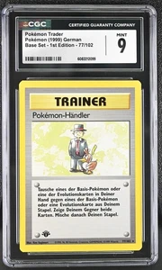 CGC 9 MINT Pokémon Trader 1999 Base Set 1st Edition German 77/102 Pokemon Card - Picture 1 of 2