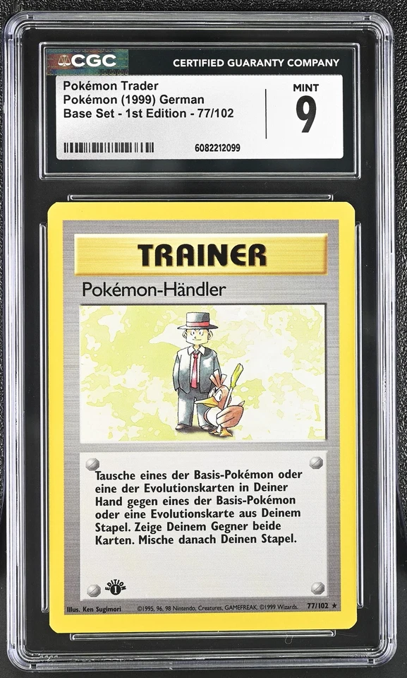 CGC 9 MINT Pokémon Trader 1999 Base Set 1st Edition German 77/102 Pokemon Card - Image 1 of 2