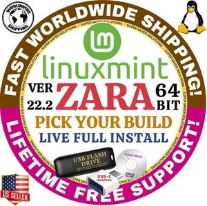 LINUX MINT 22.2 ZARA LATEST BUILDS ISO CINNAMON, XFCE, MATE, DEBIAN | DVD, USB - Picture 1 of 21