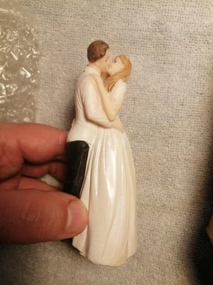 Dekofigur Hochzeit Brautpaar 13x7 cm weiß Tortenfigur Hochzeitsfiguren NEU & OVP - Bild 1 von 4