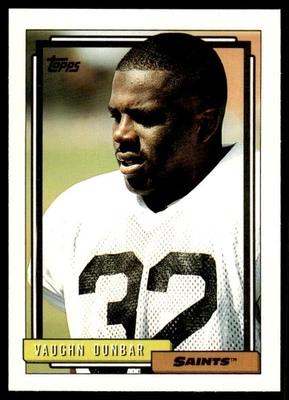 1992 Topps Vaughn Dunbar Rookie New Orleans Saints #703 - Image 1 of 2