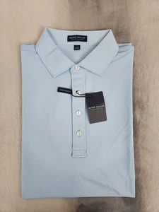 Peter Millar Soul Performance Mesh Polo Shirt Blue Frost Men's Size Large New - Picture 1 of 12