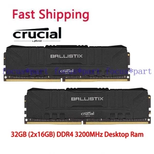 Crucial Ballistix 32GB (2x16GB) PC4-25600 DDR4-3200MHz 288pin Memory For Desktop - Picture 1 of 5