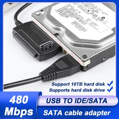 IDE SATA Adapter Kabel zu USB 2,5" und 3,5" Festplatte Laufwerk HDD Computer DHL - Bild 1 von 4