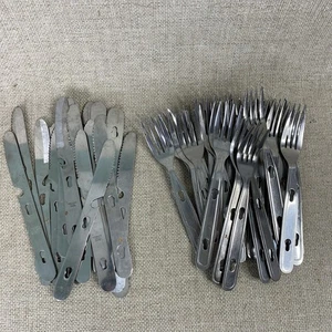 Vintage Lot of Camp Cutlery Silverware Knives Forks Japan Stainless 26 of each - Picture 1 of 5