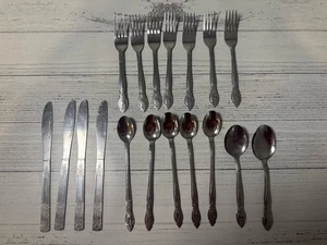 Cuchillo cuchara tenedor cubiertos de acero inoxidable Totally Today floral flor 18 piezas - Imagen 1 de 6