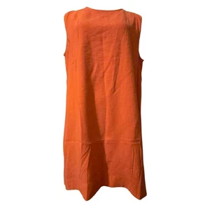 NWT MNG Mango Size 6 Midi Dress Sustainable Viscose Orange Boho Teacher - Picture 1 of 12