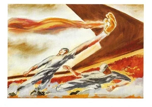 POSTCARD Nelson Rosenberg "Out at Third" n.d. Baseball Players Art MINT Unused - Picture 1 of 1