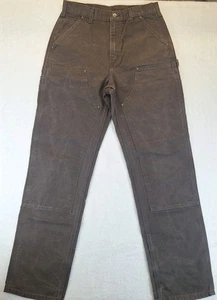 Carhartt B136 DKB Double Knee Carpenter Canvas Pants 33x36 Brown Dungaree Fit - Picture 1 of 10