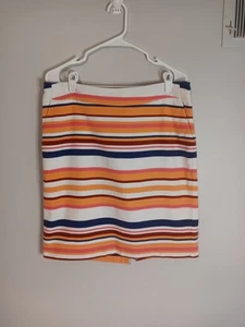 Merona Stripped Stretch Skirt Size 12 With Pockets - Picture 1 of 4