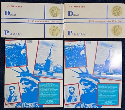 Lot of (2) 1985 P&D Commemorative Uncirc. Coin Set w/2 Statue of Liberty Medals - Image 1 of 4