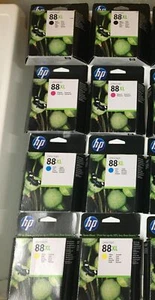 8 original HP Tinten 88XL Black Cyan Magenta Yellow OVP ( 2012-2019 ) Rechnung - Bild 1 von 1