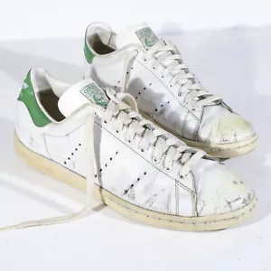 Adidas Made in France Stan Smith Sneakers, sz 12 White Leather Vtg 70s 80s - Picture 1 of 6