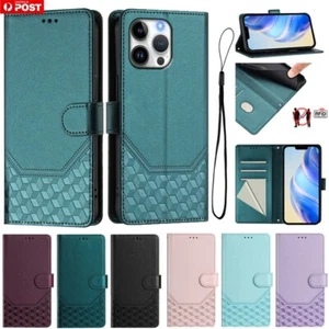 RFID Leather Wallet Case Cover For iPhone 16e 16 15 14 13 12 11 Pro Max XS Plus - Picture 1 of 91