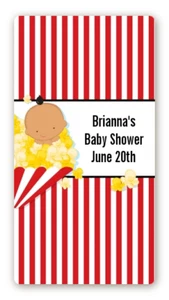 About to Pop Hispanic Boy Custom Baby Shower Rectangle Stickers-2oz Bottle - Picture 1 of 5