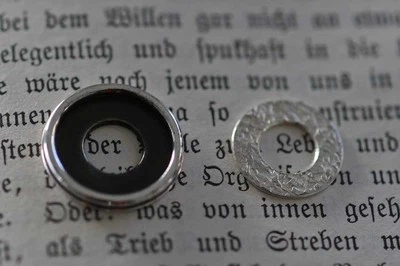 2 Scheiben aus massiv Silber / teiloxidiert -  Aufsatz für Charlotte 21 und RD - Imagem 1 de 4