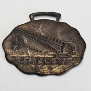 ANTIQUE INSLEY DRAGLINE CRANE SHOVEL POCKET WATCH FOB INDIANAPOLIS INDIANA KEYCH - Picture 1 of 7