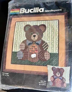 Bucilla Needlepoint Kit Busy Bear 14” Picture Or Pillow #4483 Sealed NOS - Picture 1 of 9