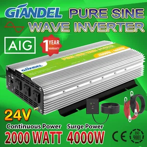 2000W/4000W Power Inverter Pure Sine Wave 24V/240V 4.5M Remote control Giandel - Picture 1 of 8