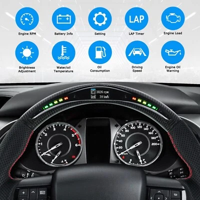 LED  Carbon Fiber Steering Wheel For Toyota Hilux/Revo/Fortuner 2015-2022 - Image 1 of 4