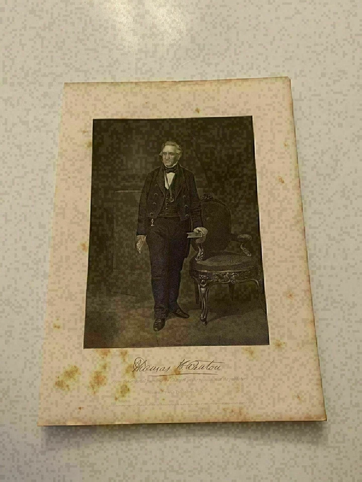 KP149) Senador Thomas Hart Benton de Missouri 1866 Chappel Grabado Foto 1 de 1