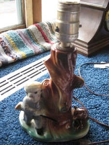 Davy Crockett-Lamp-1950's-Morton Pottery-10" tall - Bild 1 von 8