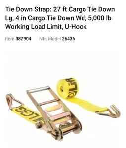 27 Fuß Cargo Tie Down Lg, 4 Zoll Cargo Tie Down Wd, 5.000 Pfund Arbeitslastbegrenzung - Bild 1 von 3