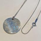 Tiffany & Co. New York Notes Wavy Round Circle Pendant Necklace Silver