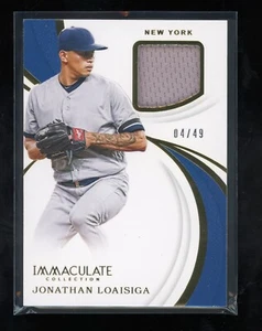 2019 Immaculate Collection Immaculate Swatches Jonathan Loaisiga 4/49 Yankees - Picture 1 of 2