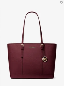 Bolso de Mano Michael Kors Jet Set Viaje Grande Cuero Saffiano Sangre de Buey Nuevo con Etiquetas - Imagen 1 de 7