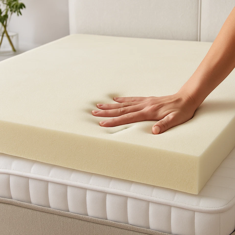 100% Memory Foam Mattress Topper – All Sizes & Depths – UK Made Bed Toppers - Image 1 of 4