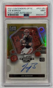 2021 Contenders Optic Joe Burrow Player of the Year Auto Gold #POY-JBU PSA 9 - Picture 1 of 2