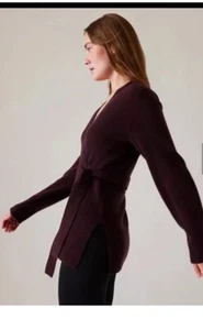 Athleta Alpine Wickelpullover Gr. XL Cabernet #793361 Neu mit Etikett Kaschmirmischung - Bild 1 von 10