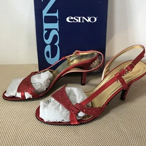 Woman’s Shoes, 3” Heel, Esino, RRP £50, Size UK 6 ,EU 39, Red Silk - Picture 1 of 11