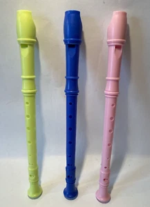 3x Blockflöte blau - grün - rosa Kunststoff Flöte Flöten Blockflöten - Bild 1 von 1