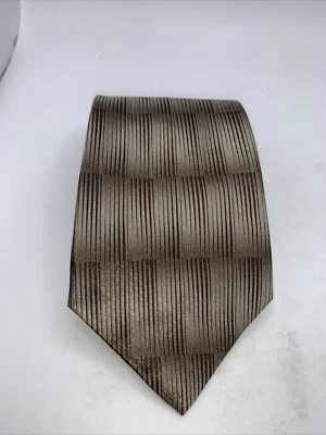 Zylos Gold George Machado Men's Tie Gold Bronze Pattern 100%  Silk Foto 1 de 4