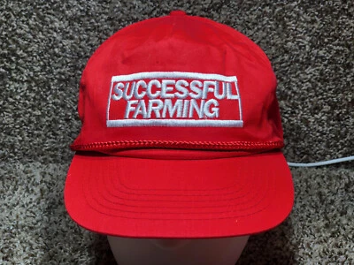 Gorra de camionero vintage años 90 Snapback exitosa de agricultura sarga roja bordada Foto 1 de 4