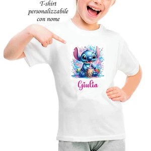 PERSONALISIERTES STITCH T-SHIRT MIT NAMEN 0 BIS 14 JAHRE GESCHENKIDEE - Bild 1 von 1